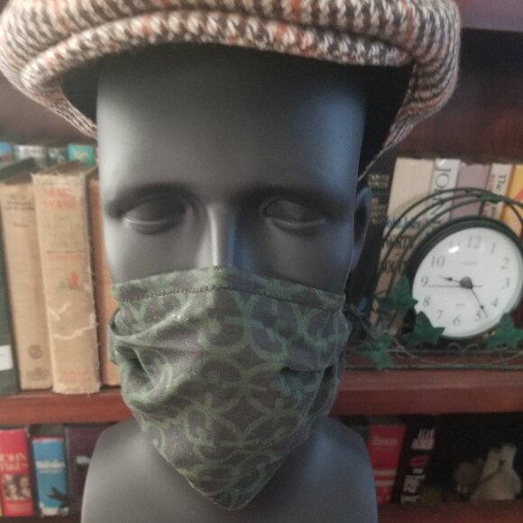 Cloth Face Mask - Silver/Copper Filters-BlackGreen - Picture 2 of 7